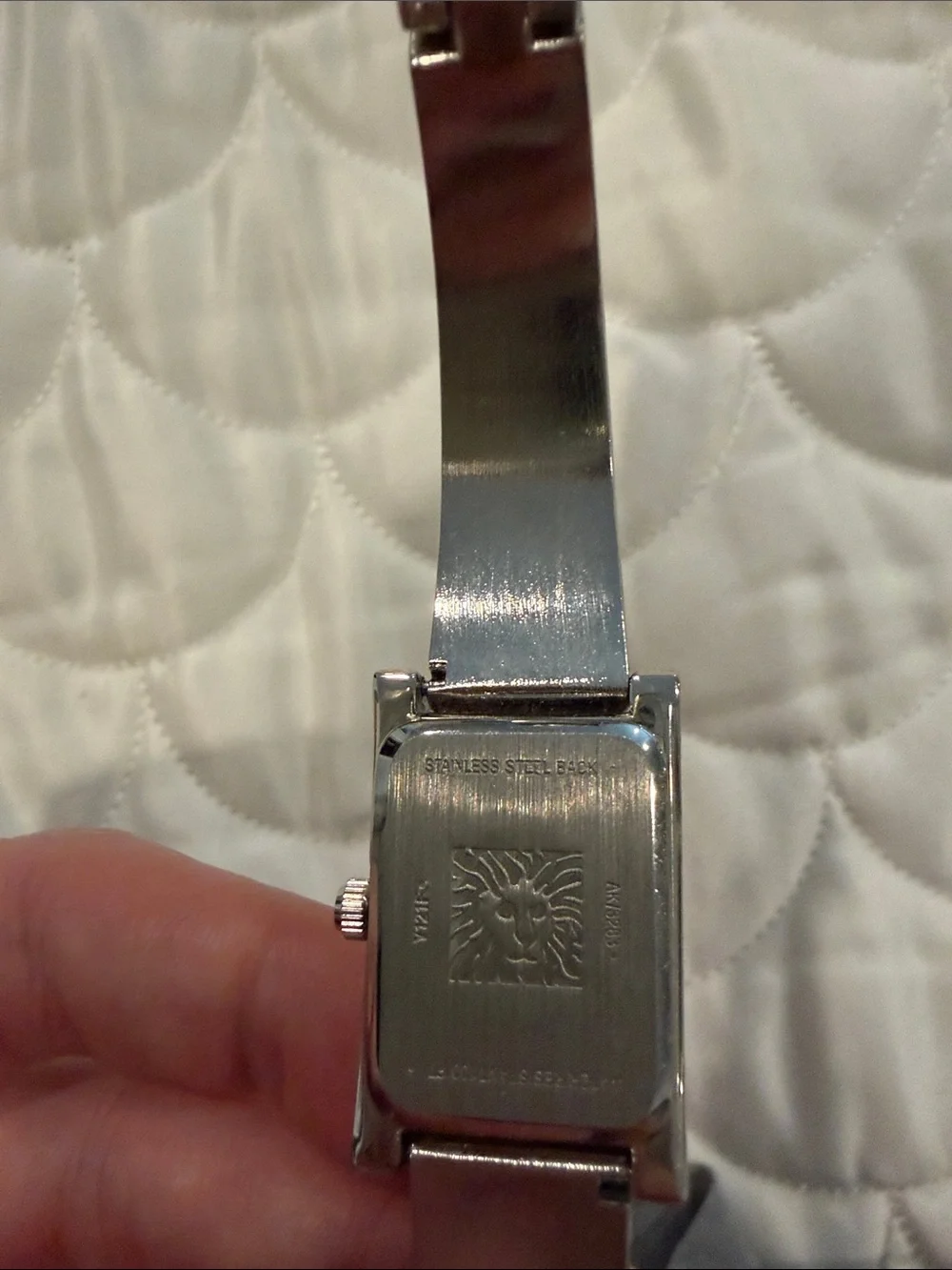 Anne Klein Lavender Rectangular Bangle Watch